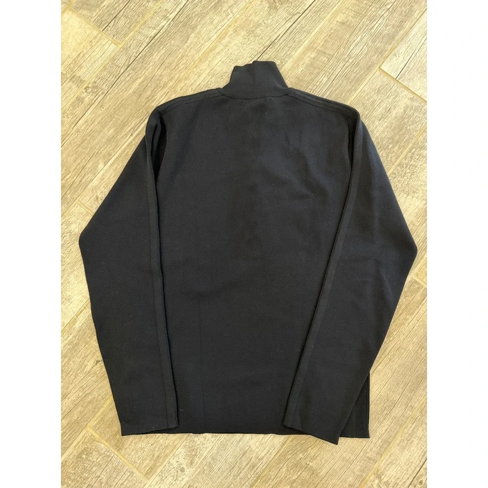 Banana Republic Vintage Quarter Zip Pullover Mens Medium Black Ribbed Knit